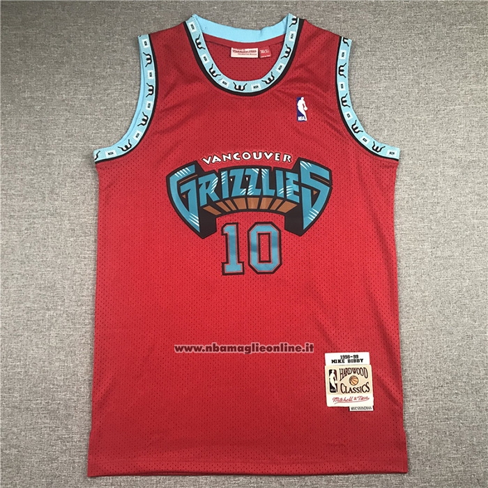 Maglia Memphis Grizzlies Mike Bibby #10 Mitchell & Ness 1998-99 Rosso